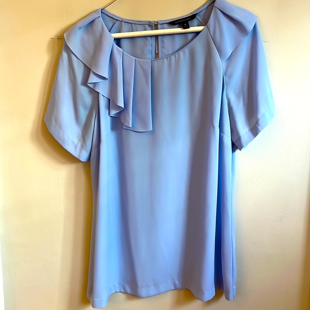 Banana Republic Baby Blue Flutter blouse, M
